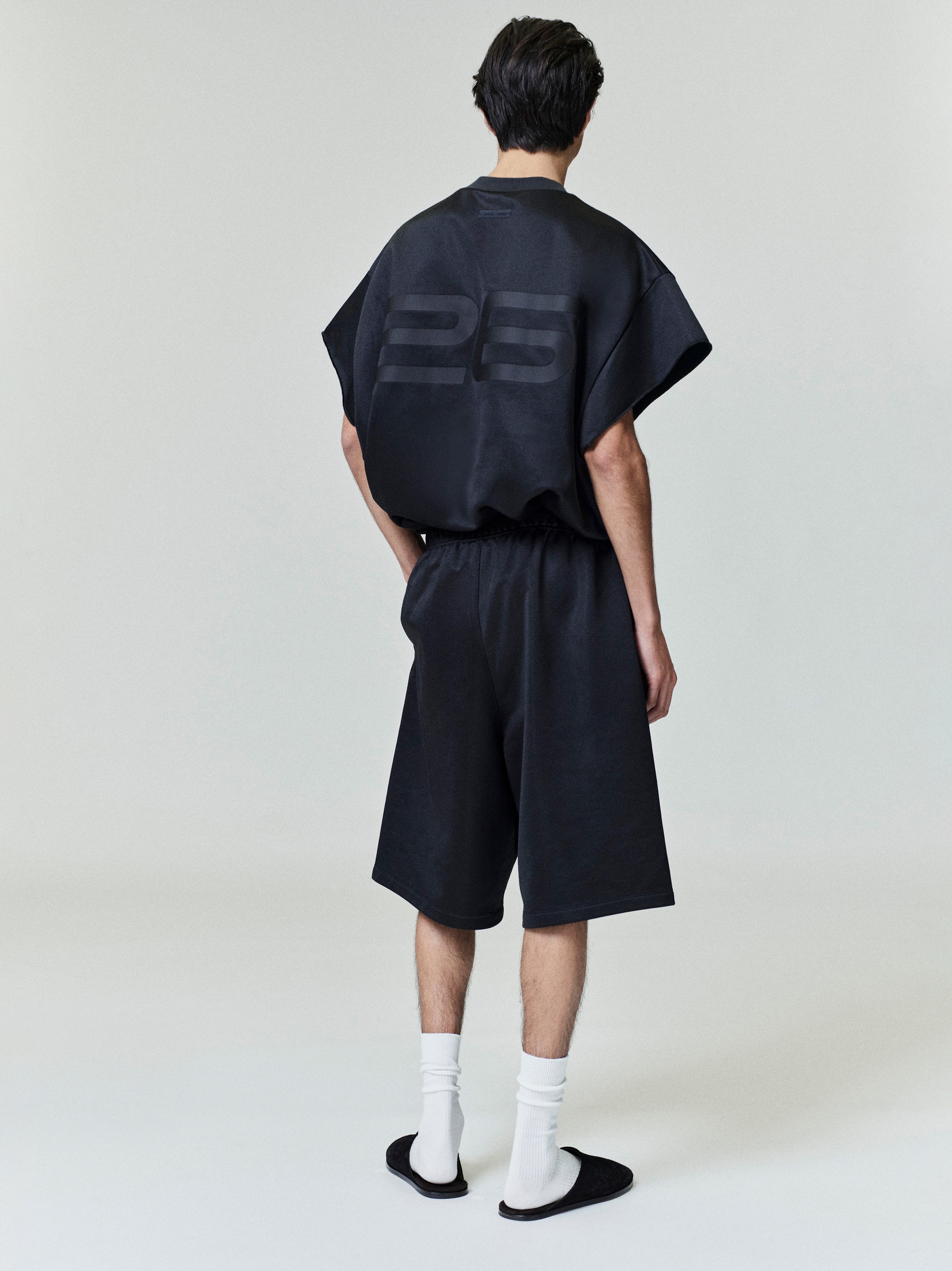 Essentials Satin Fleece 90S Muscle Tee Vintage Black