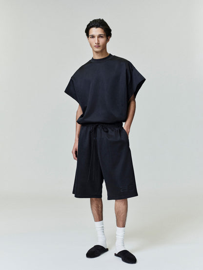 Essentials Satin Fleece 90S Muscle Tee Vintage Black