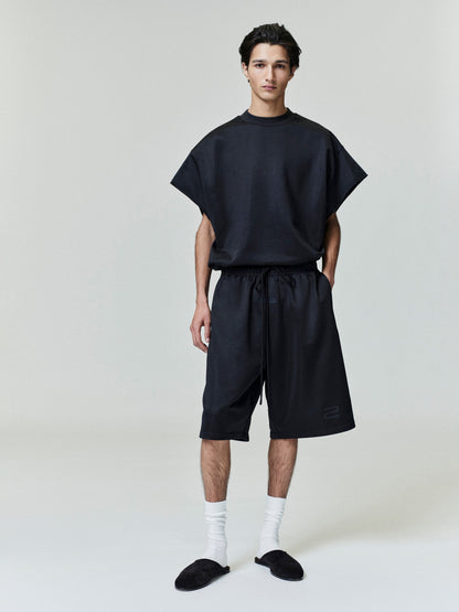 Essentials Satin Fleece 90S Muscle Tee Vintage Black