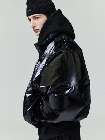 Essentials Ripstop Nylon Puffer Jacket Metallic Black