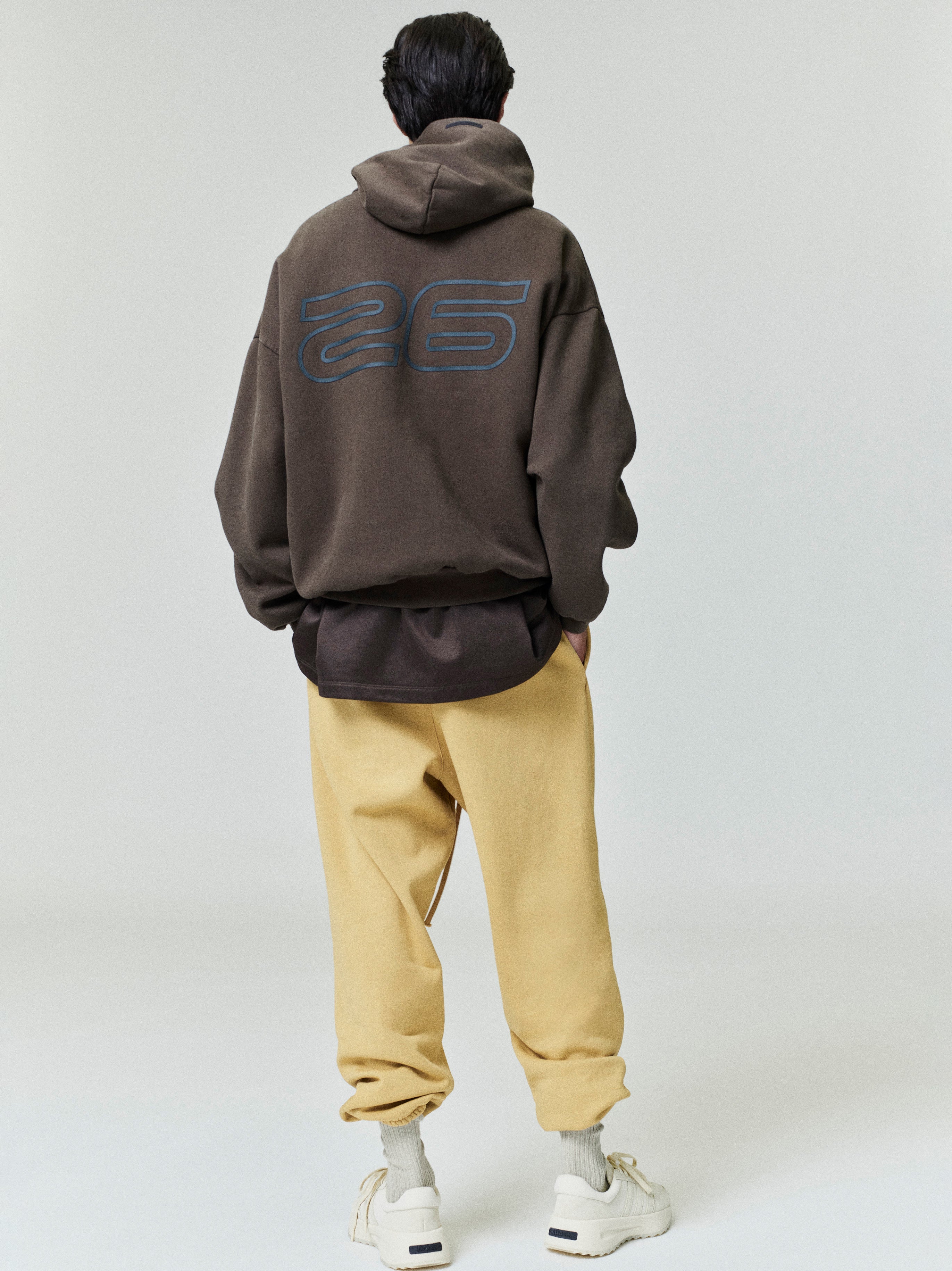 Essentials Heavy Fleece 90S Hoodie Brown
