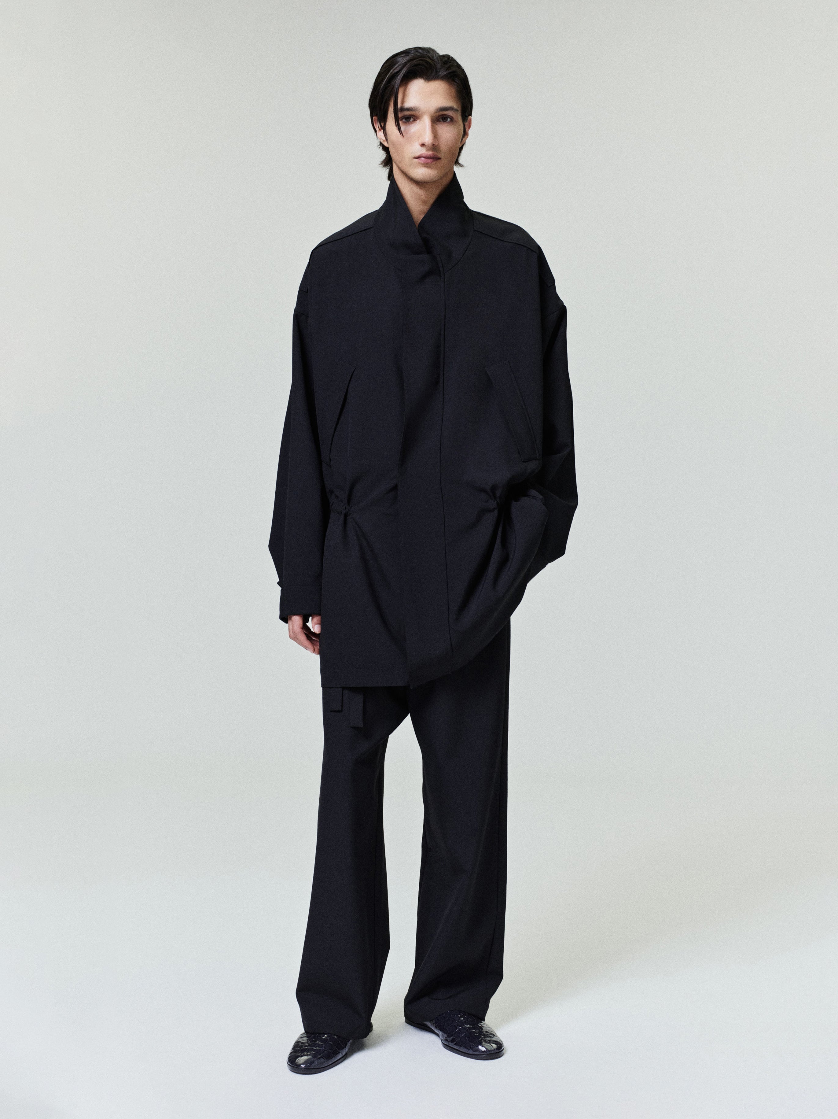 Essentials Wool Ripstop Parka Black