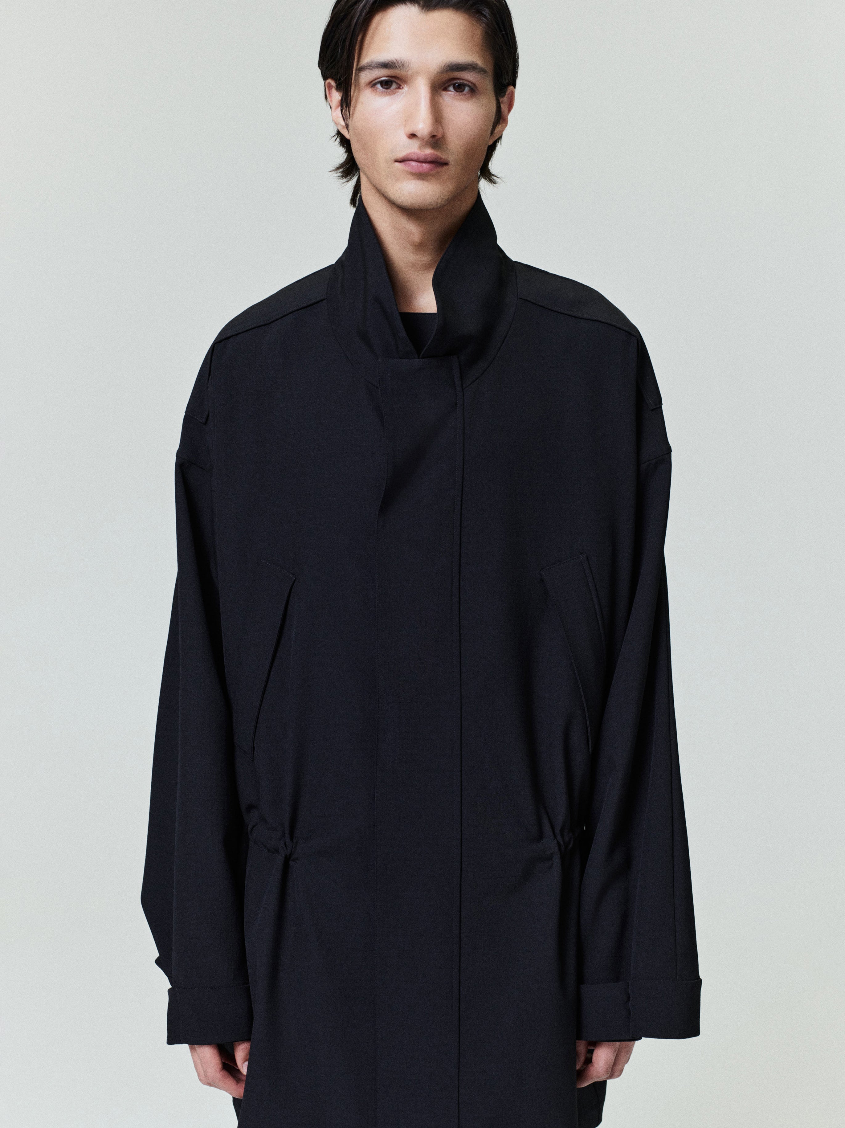Essentials Wool Ripstop Parka Black