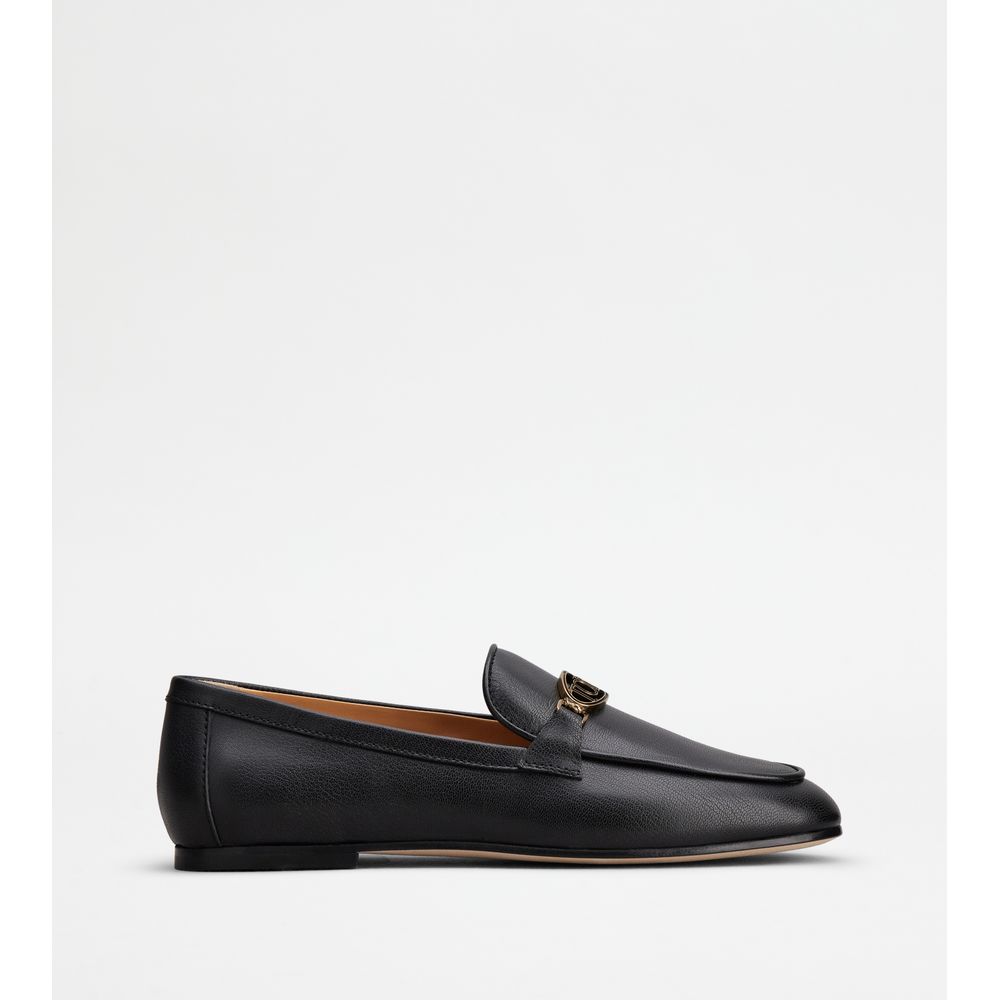 Tods Loafers In Leather Black Womens