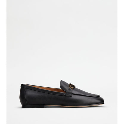 Tods Loafers In Leather Black Womens
