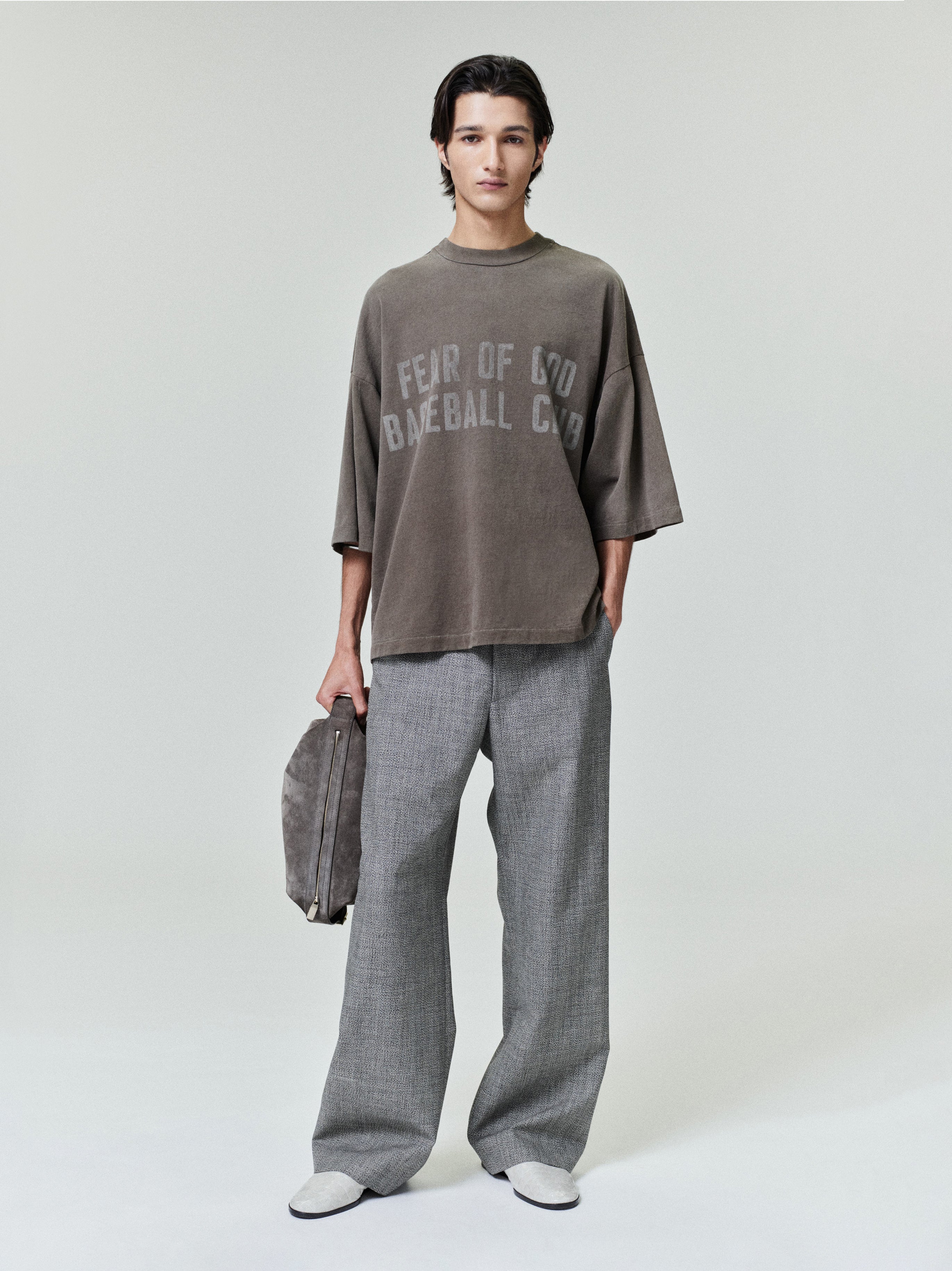 Essentials Mouline Wool Casual Flat Front Pant Off White/Black
