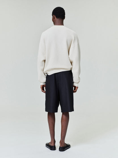 Essentials Wool Cotton Sport Mesh Knit Sweater Cream