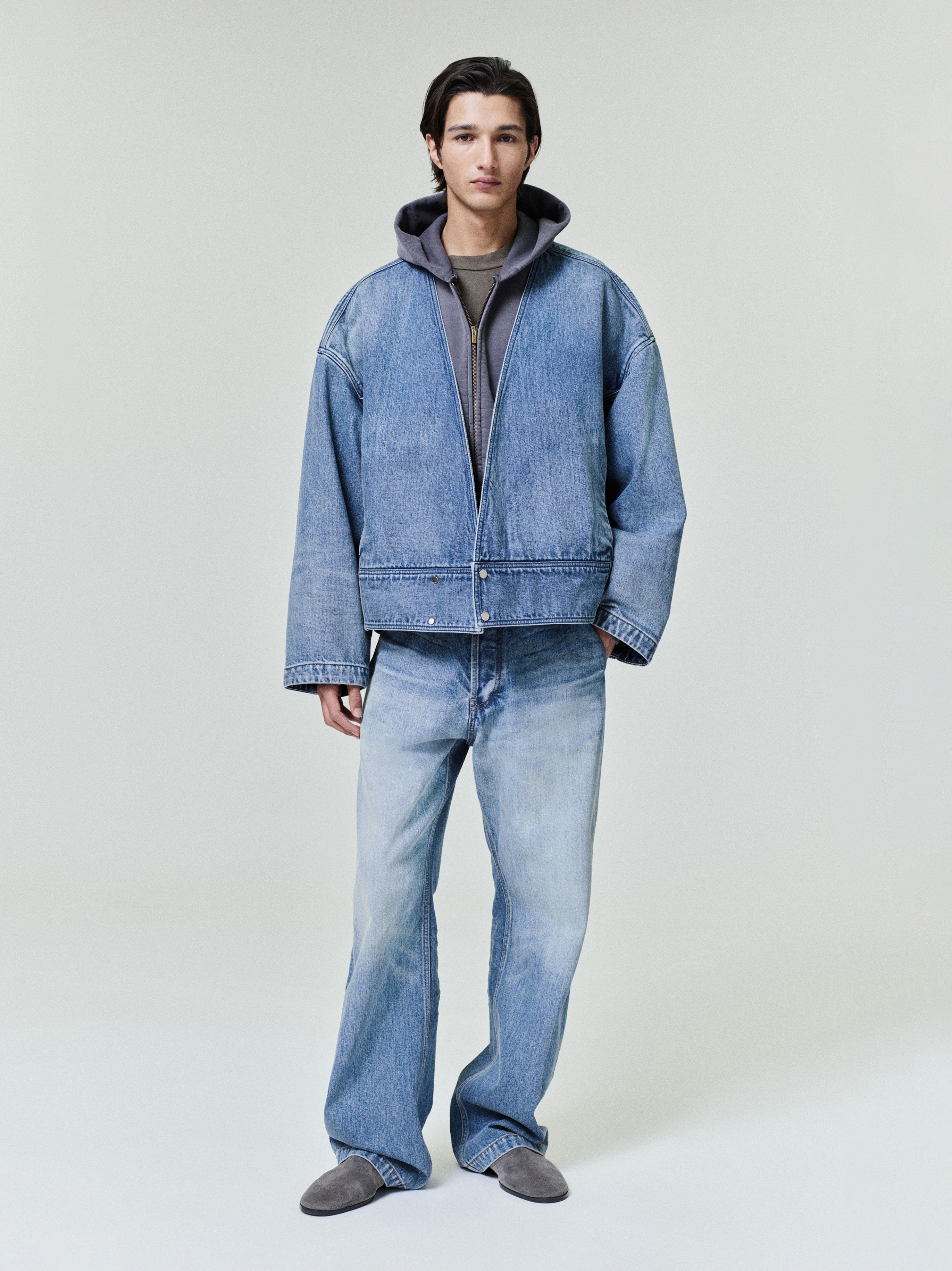 Essentials Denim Lapelless Jacket Medium Indigo