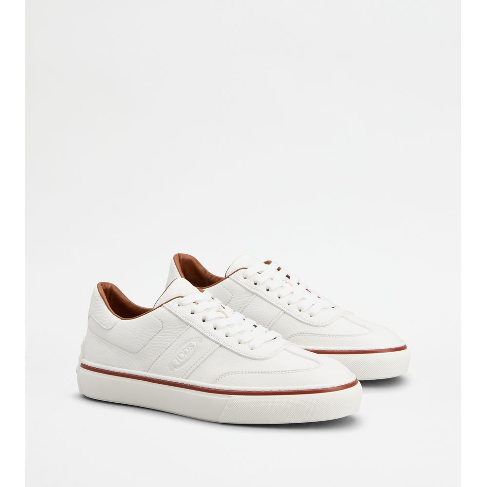 Tods Sneakers In Leather White Mens
