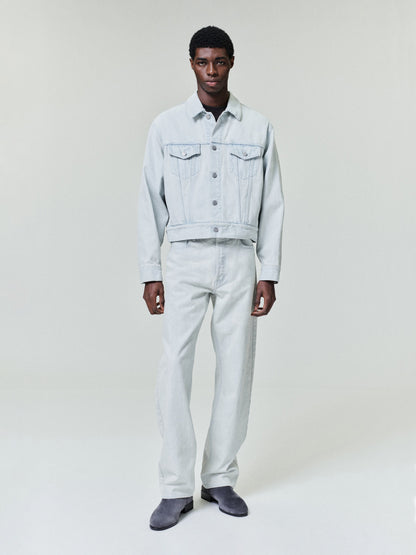 Essentials Bleach Washed Denim Straight 5 Pocket Bleach Wash