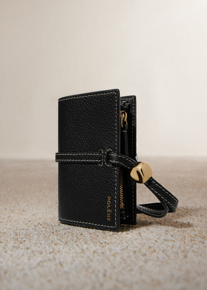 Polene Kaye Card Holder Textured Black