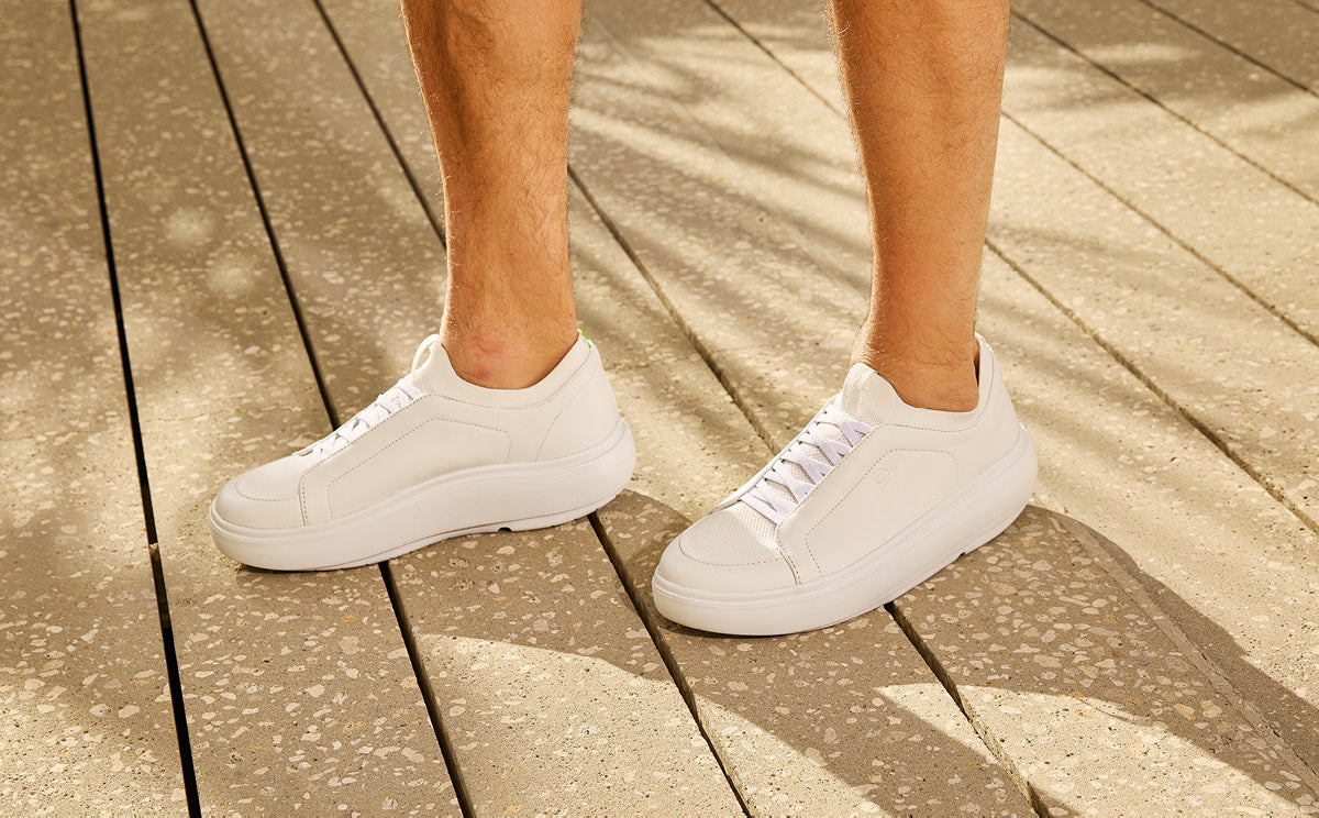 Oofos Men's Slip-On Leather Shoe White