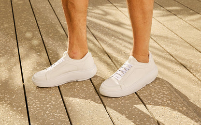 Oofos Men's Slip-On Leather Shoe White