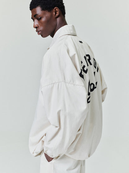 Essentials Garment Dyed Cotton Windbreaker Natural