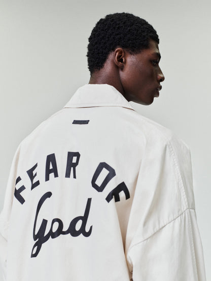 Essentials Garment Dyed Cotton Windbreaker Natural