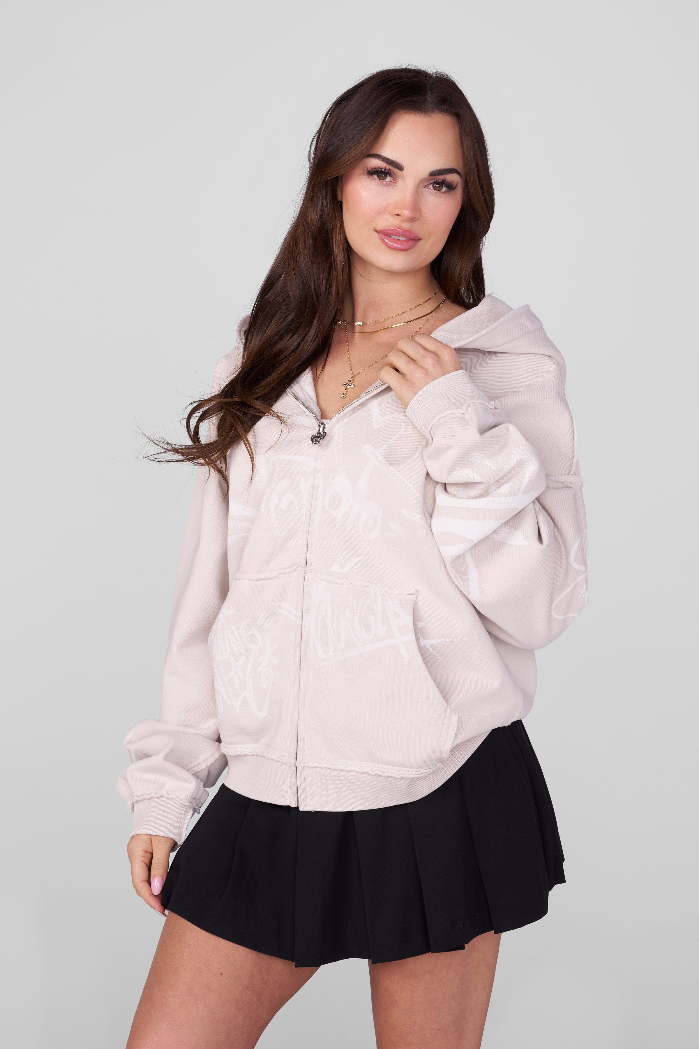 YoungLA W555 Bad Idea Hoodie Taupe