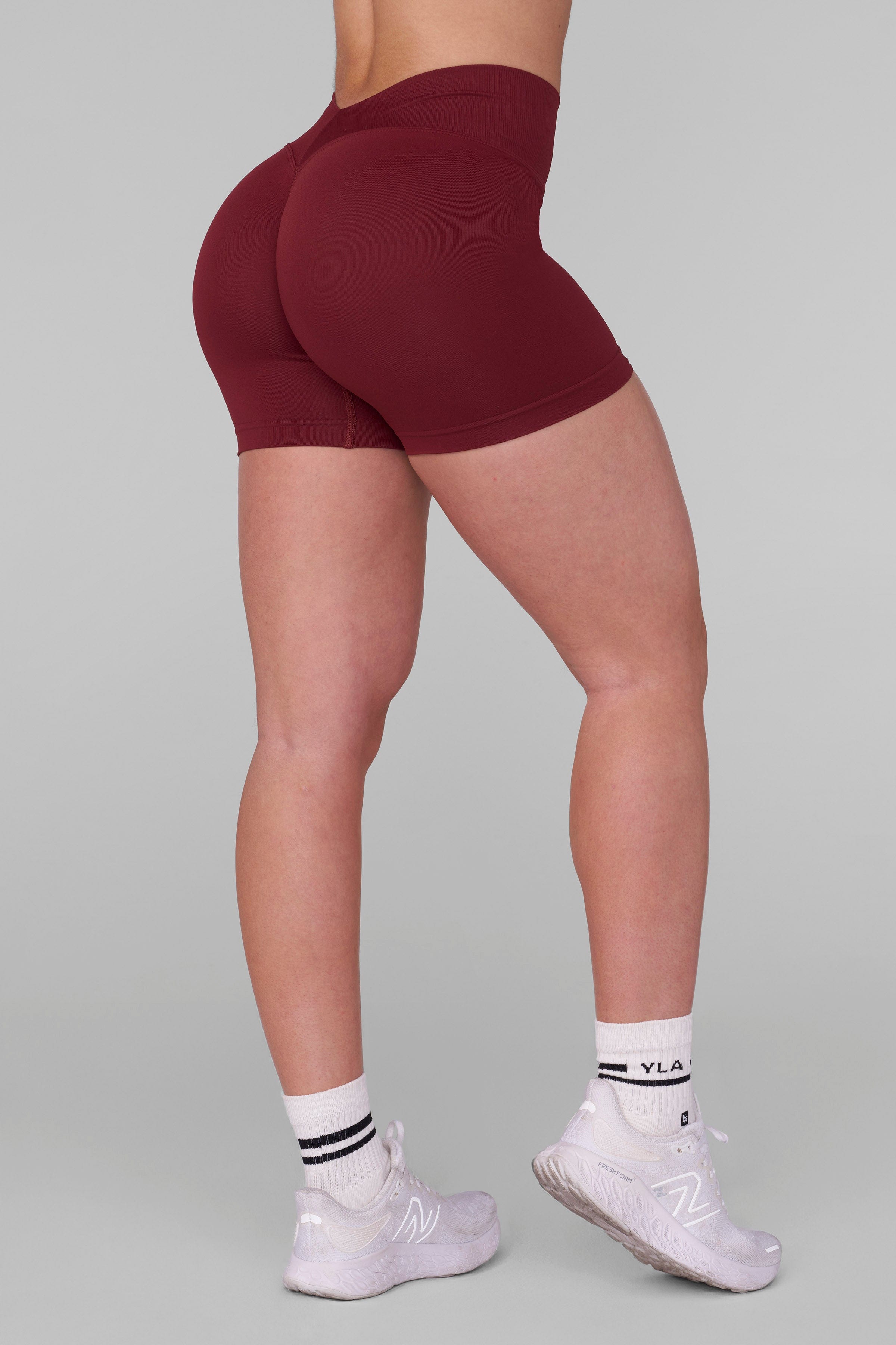 YoungLA W165 Lift Seamless Shorts Burgundy
