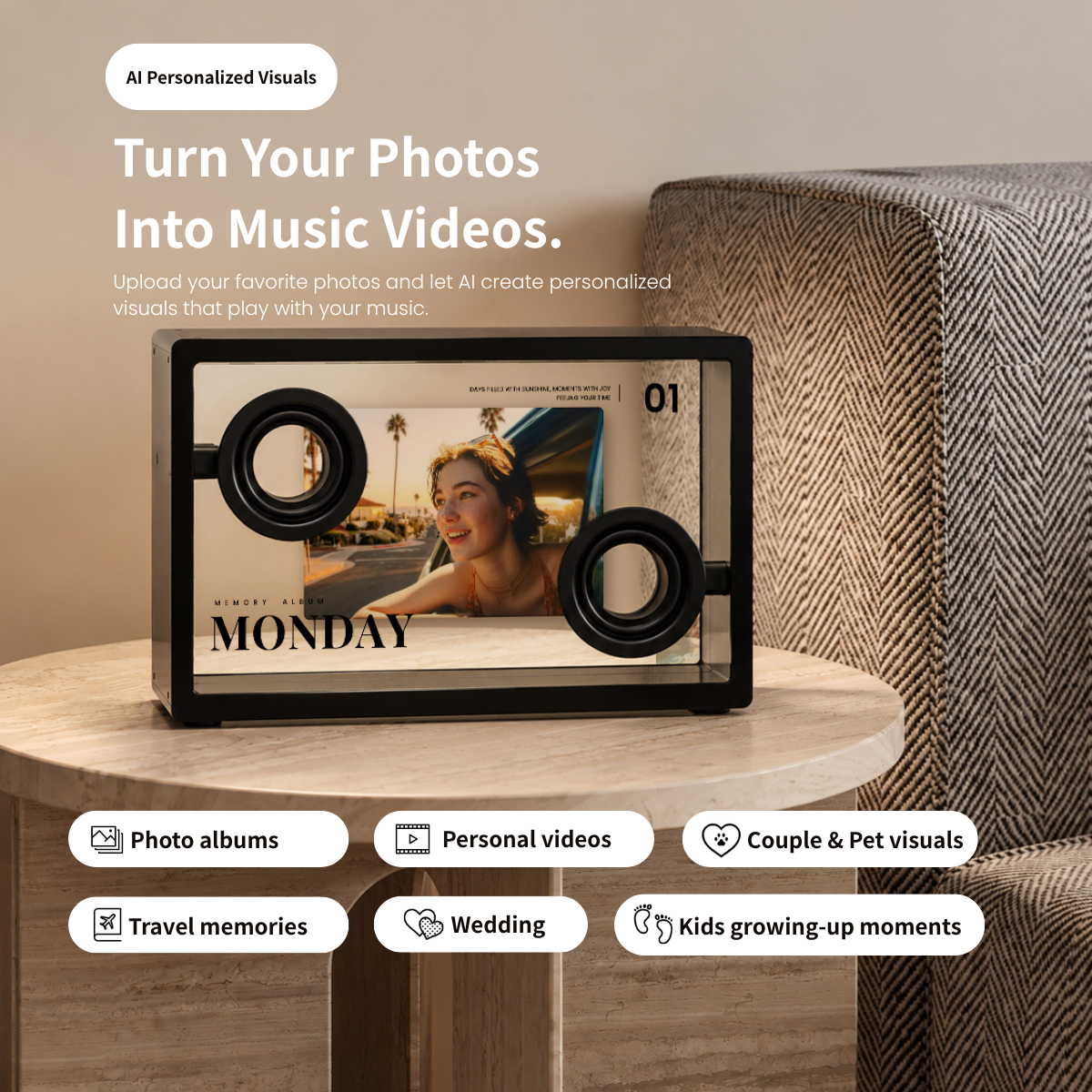 MorningBlues Lyric SonicGlass A1 Transparent Speaker
