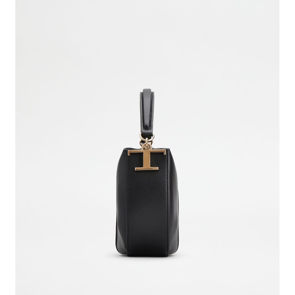 Tods T Case Hobo Bag In Leather Mini Black