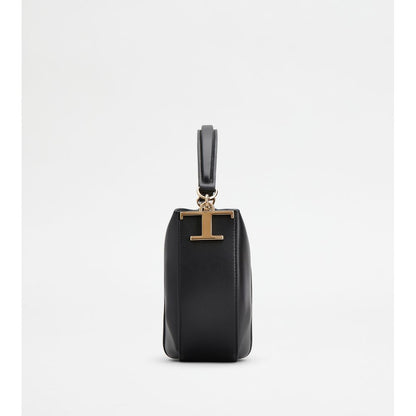 Tods T Case Hobo Bag In Leather Mini Black
