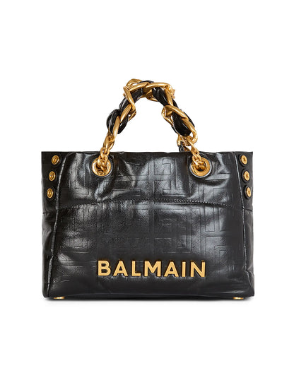 Balmain Small 1945 Leather Tote Bag
