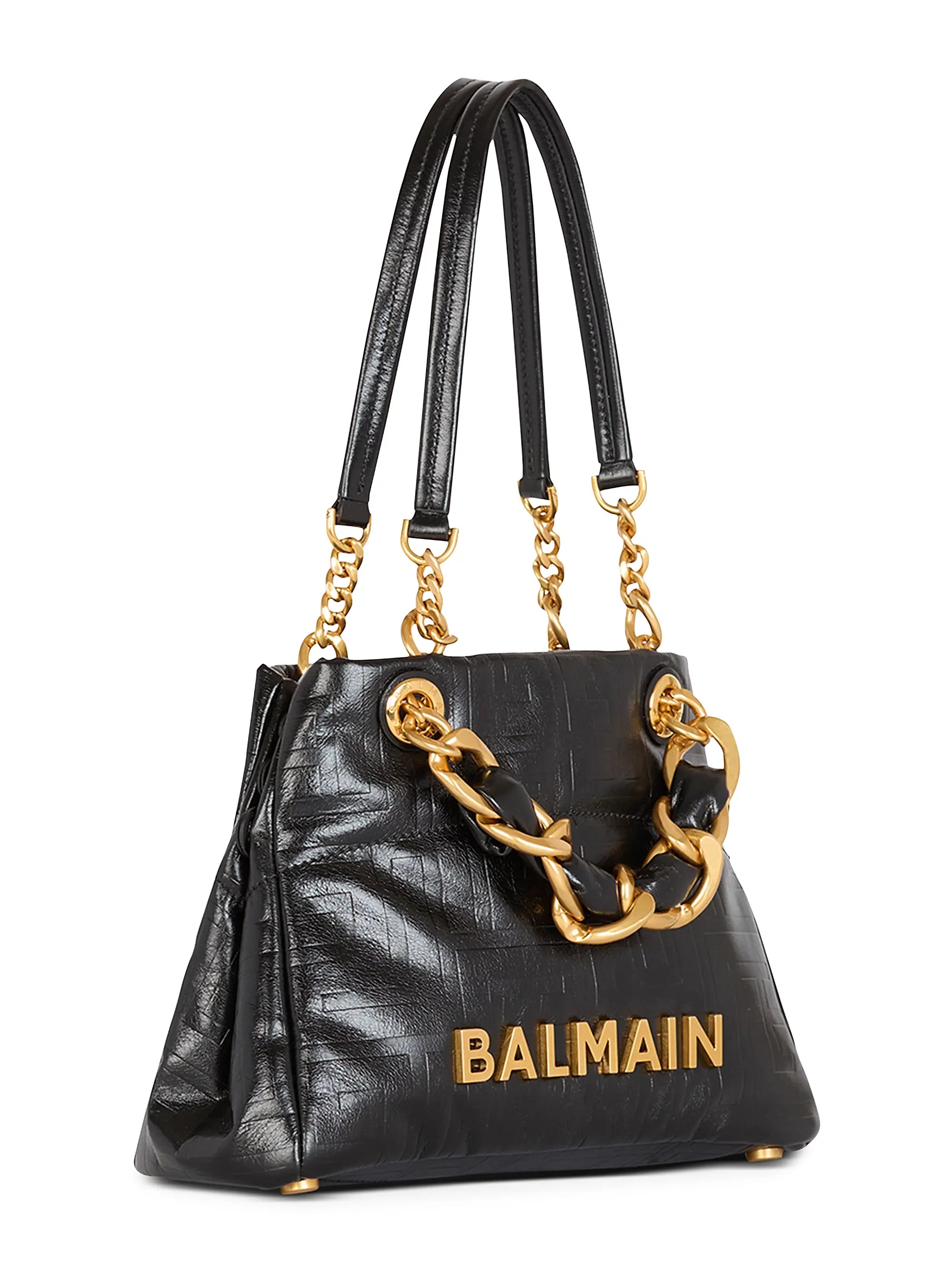 Balmain Small 1945 Leather Tote Bag
