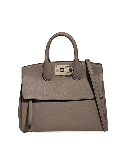 FERRAGAMO Studio Box Small Leather Top-Handle Bag