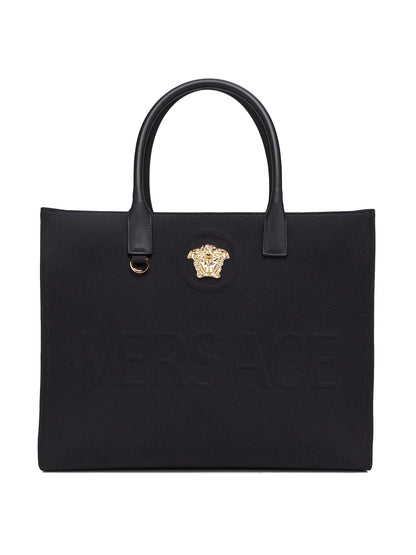 Versace Logo Canvas Tote