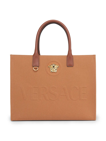 Versace Logo Canvas Tote