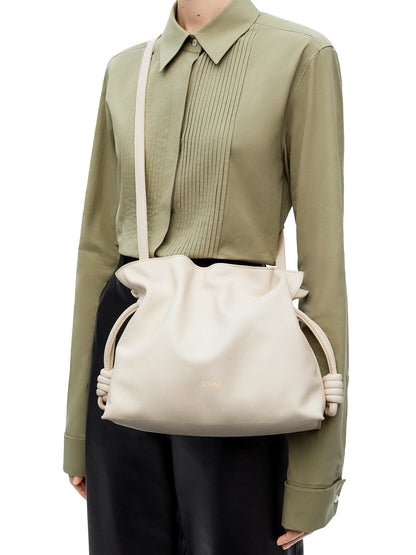 LOEWE Flamenco Drawstring Smooth Leather Clutch