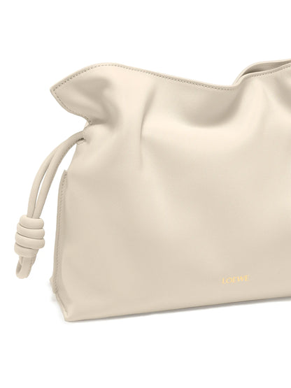 LOEWE Flamenco Drawstring Smooth Leather Clutch