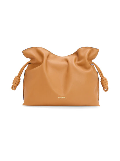 LOEWE Flamenco Drawstring Smooth Leather Clutch