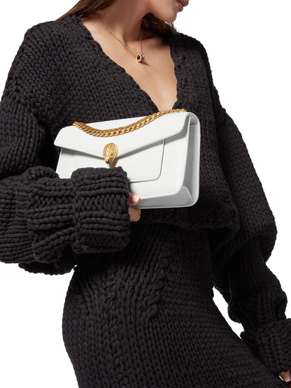 BVLGARI Serpenti E/W Maxi Chain Leather Shoulder Bag