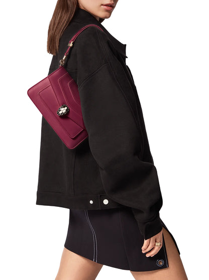 BVLGARI Serpenti Leather Shoulder Bag