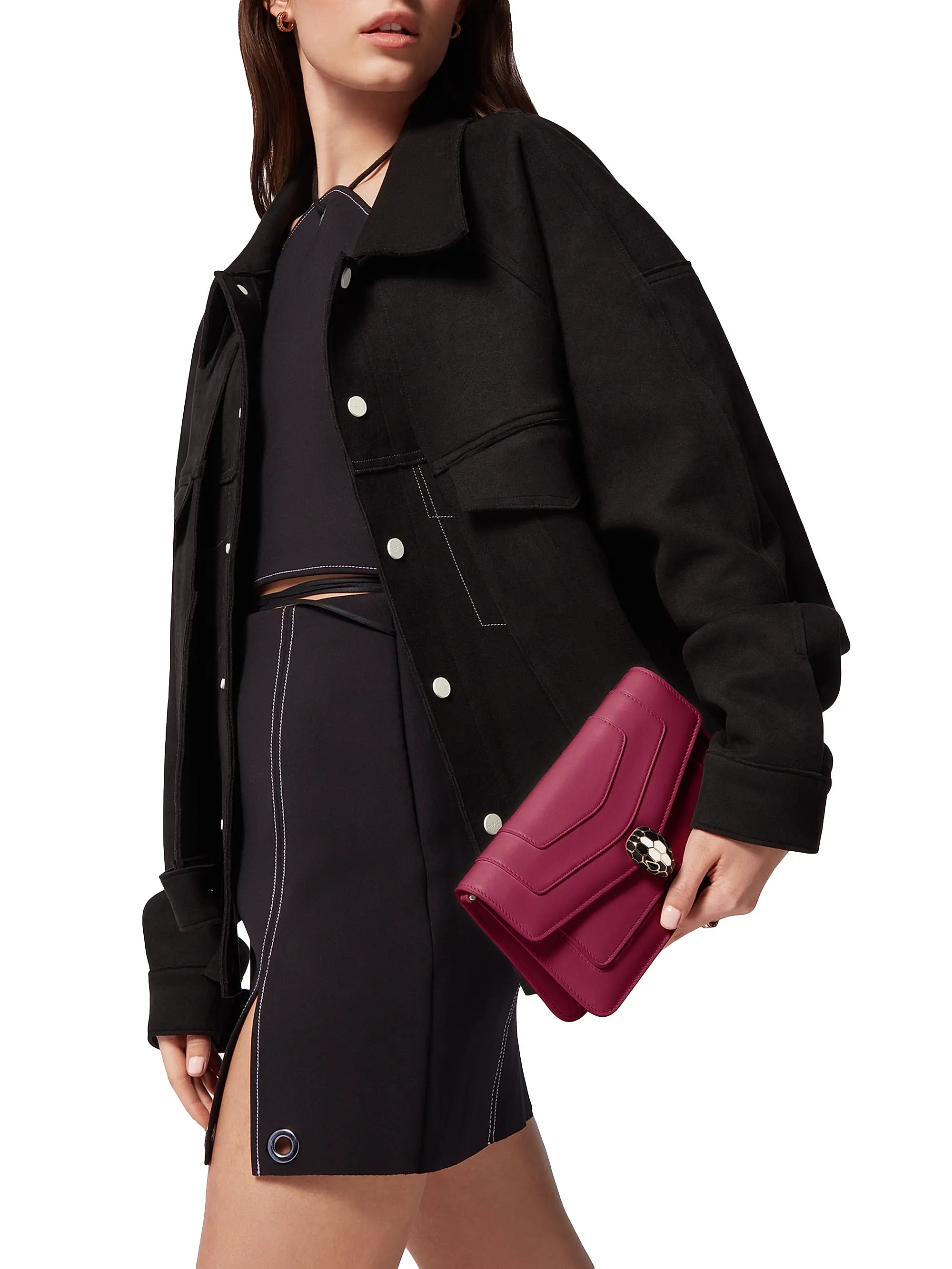BVLGARI Serpenti Leather Shoulder Bag