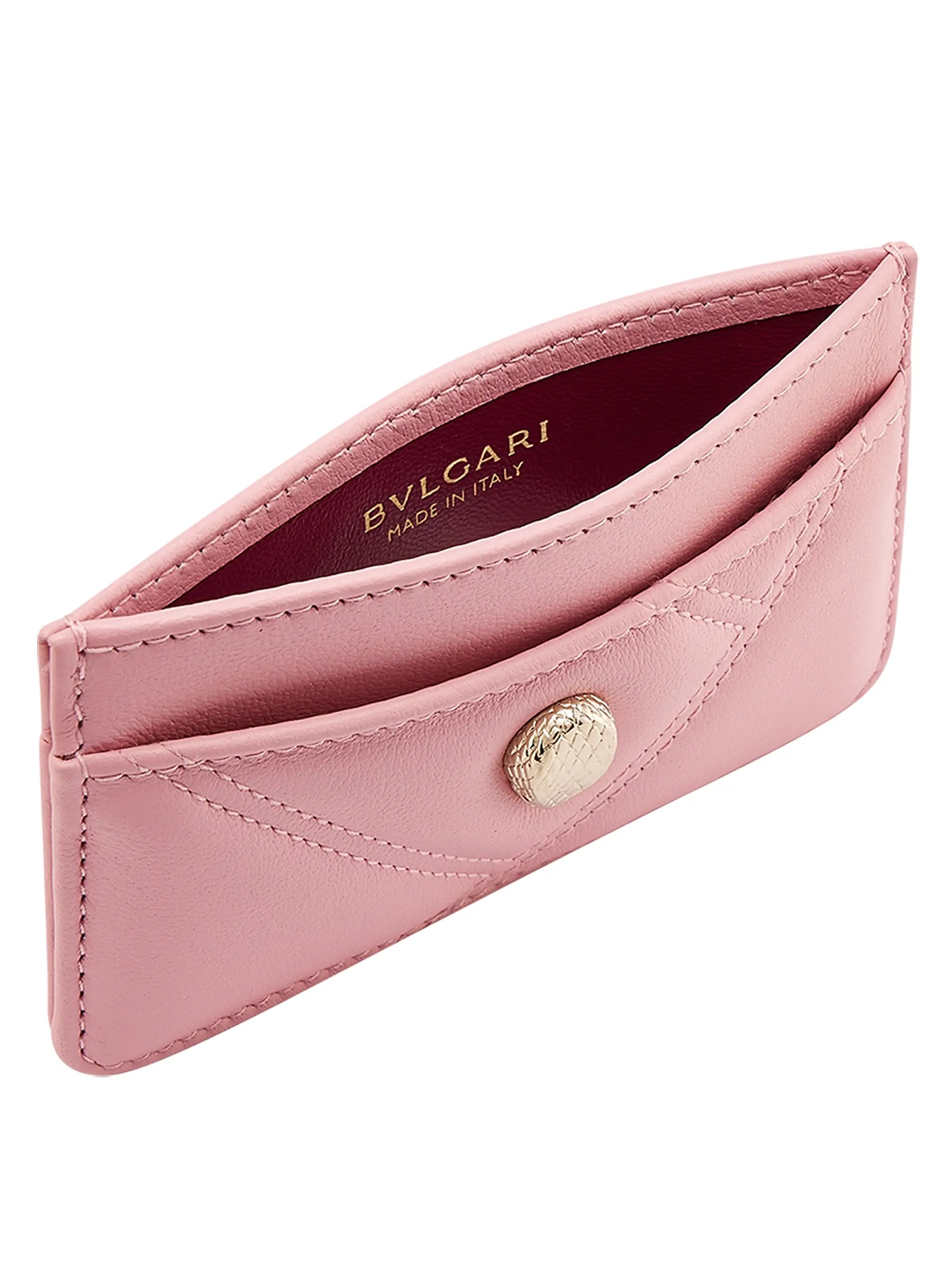 BVLGARI Cabochon Leather Card Case