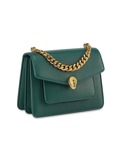 BVLGARI Serpenti Maxi Chain Leather Shoulder Bag