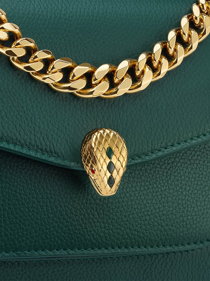 BVLGARI Serpenti Maxi Chain Leather Shoulder Bag