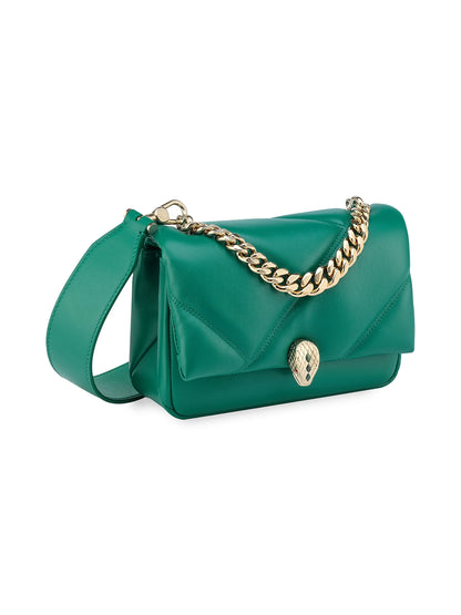 BVLGARI Serpenti Cabochon Matelassé Leather Crossbody Bag