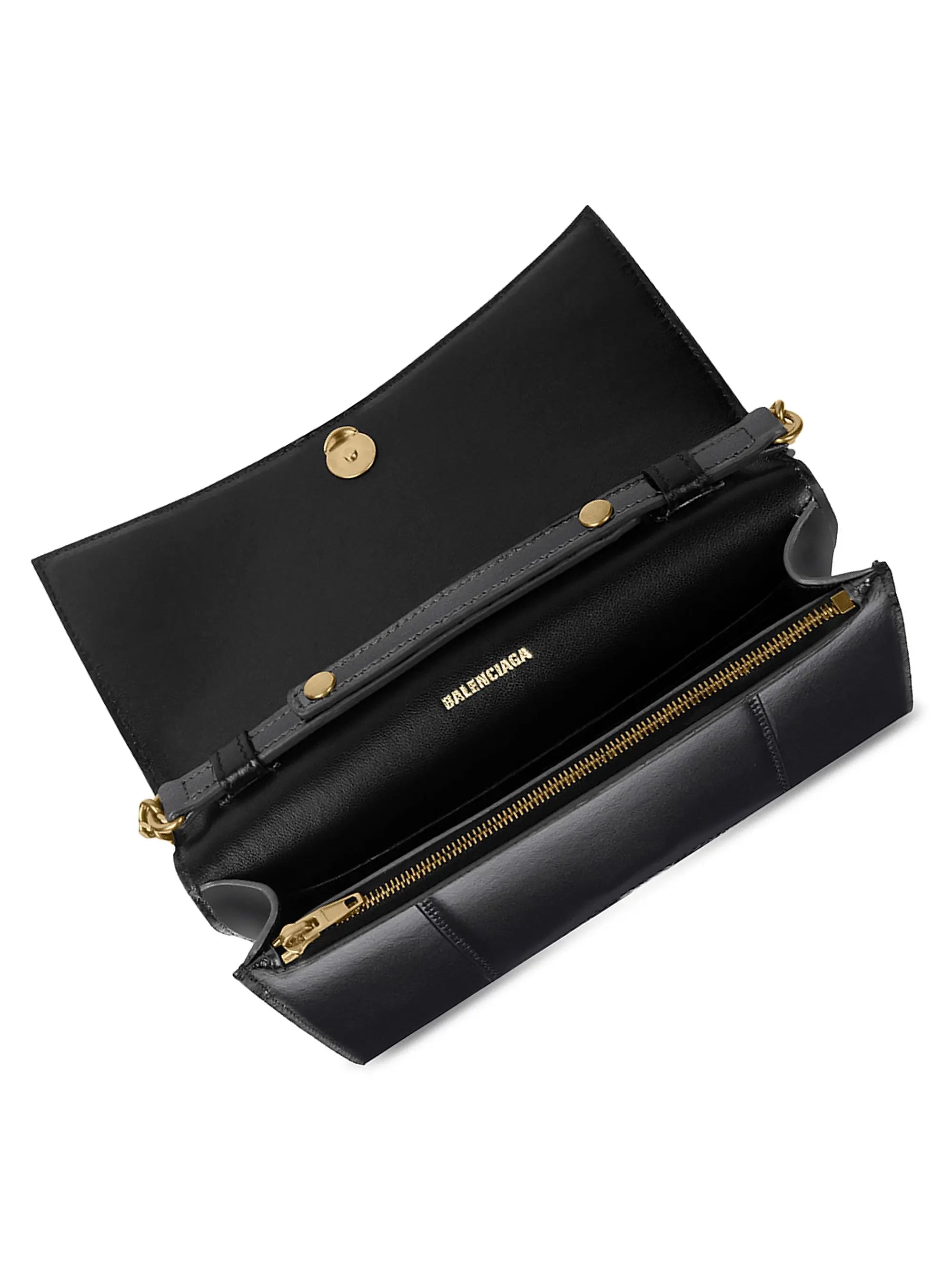 Balenciaga Hourglass Box Leather Wallet on Chain