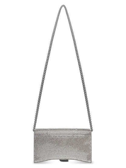 Balenciaga Hourglass Wallet On Chain With Rhinestones