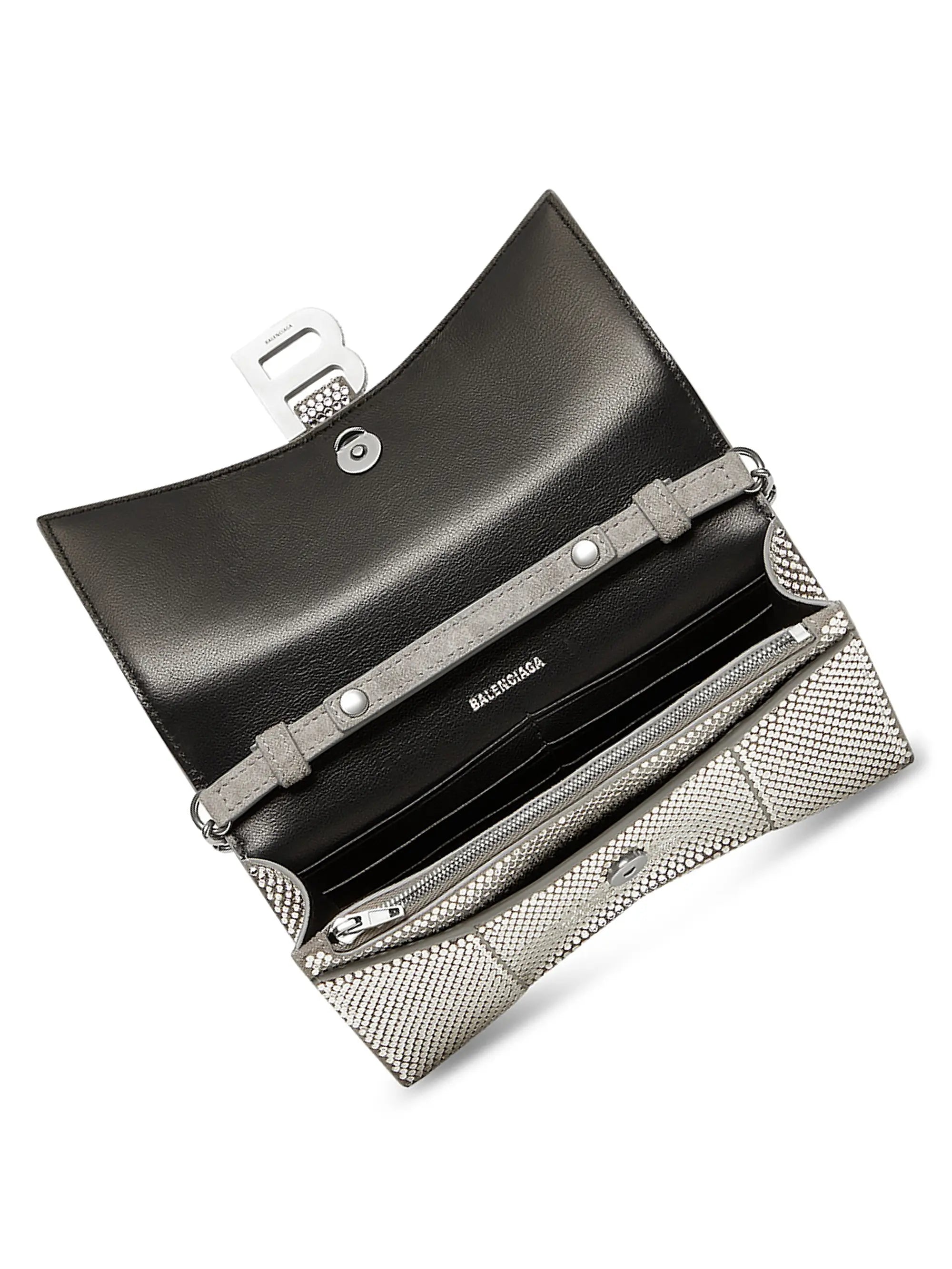 Balenciaga Hourglass Wallet On Chain With Rhinestones