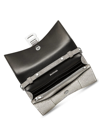Balenciaga Hourglass Wallet On Chain With Rhinestones