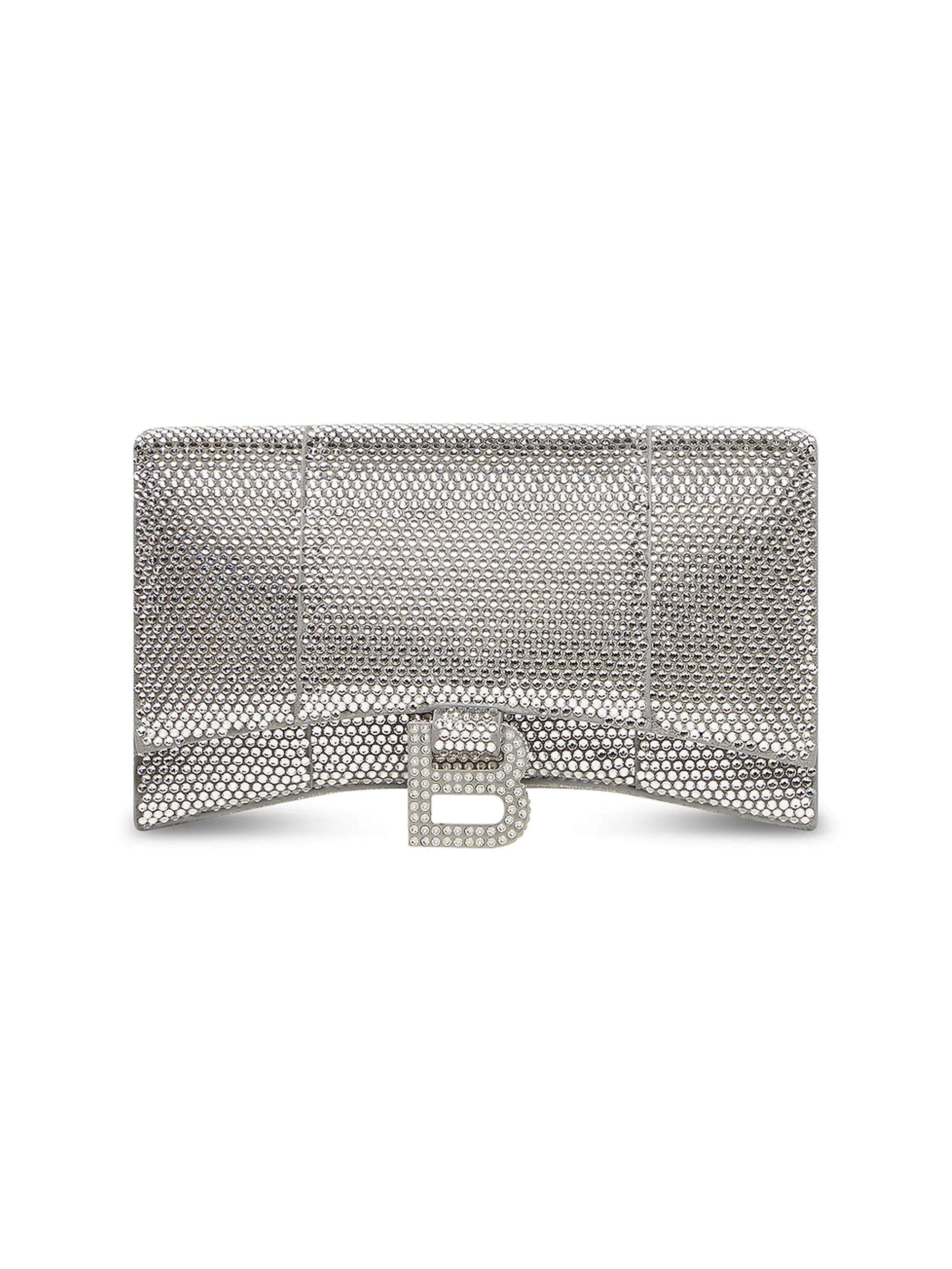 Balenciaga Hourglass Wallet On Chain With Rhinestones