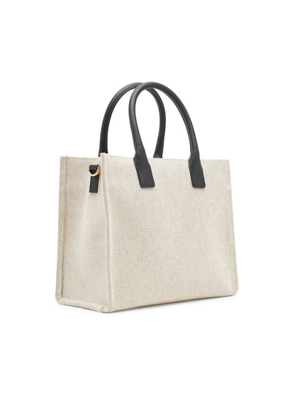 Versace Small Canvas & Leather Tote Bag