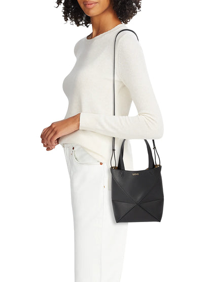 LOEWE Mini Puzzle Fold Leather Tote Bag