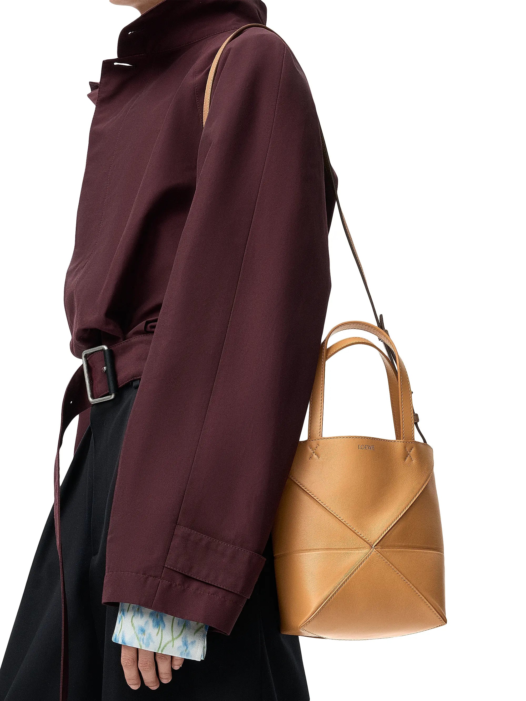 LOEWE Mini Puzzle Fold Leather Tote Bag