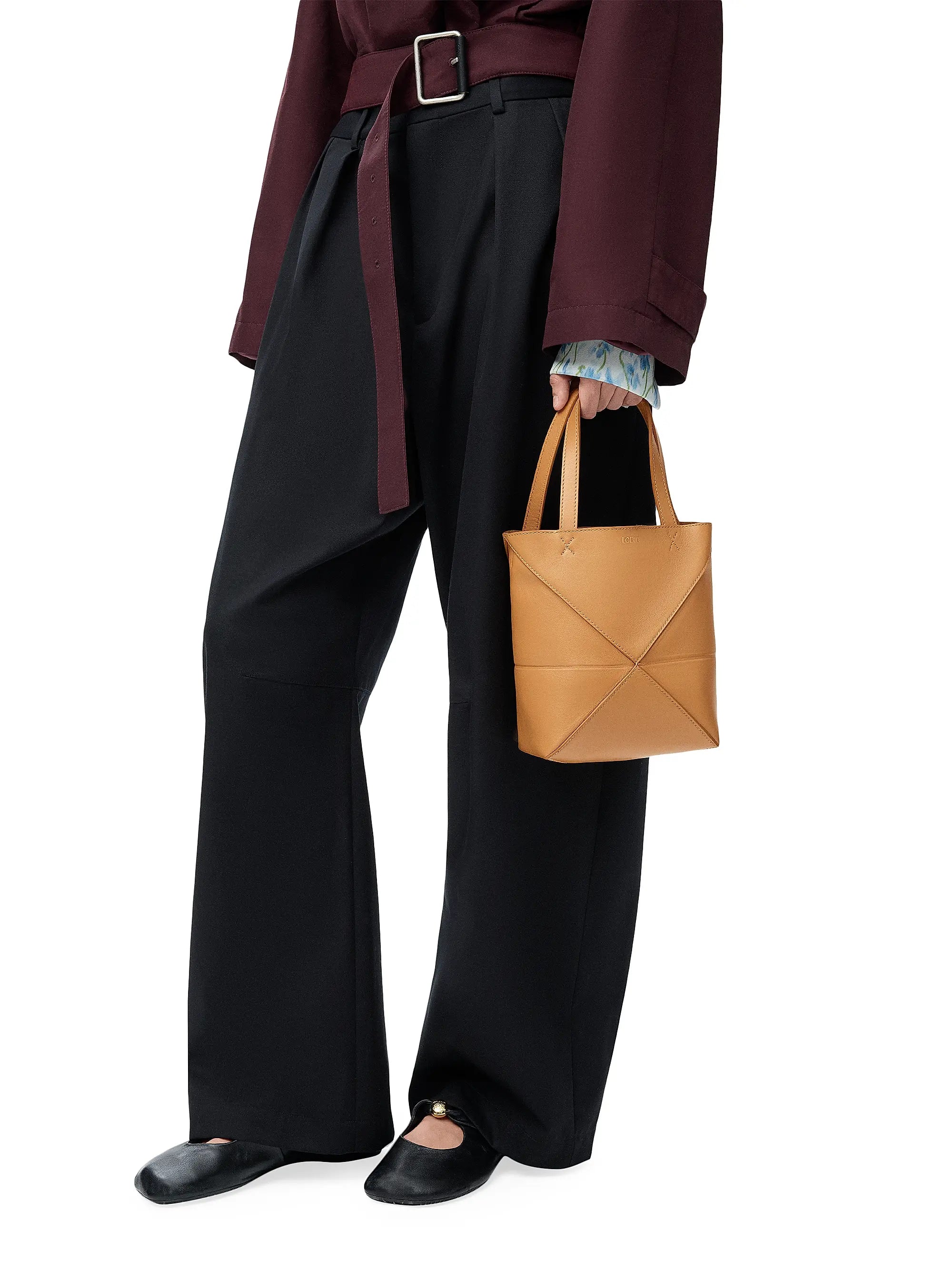 LOEWE Mini Puzzle Fold Leather Tote Bag