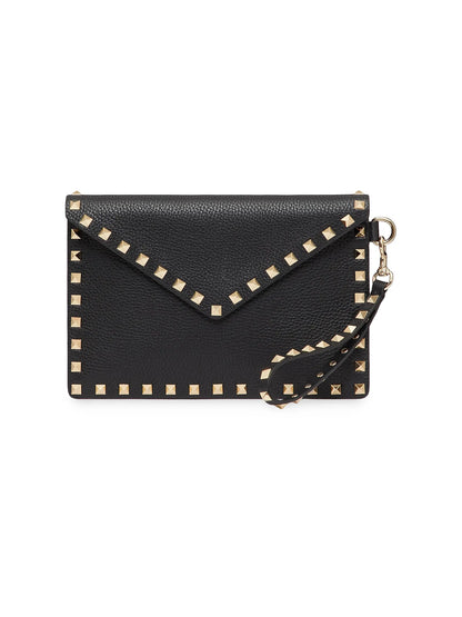 Valentino Garavani Rockstud Grainy Calfskin Pouch