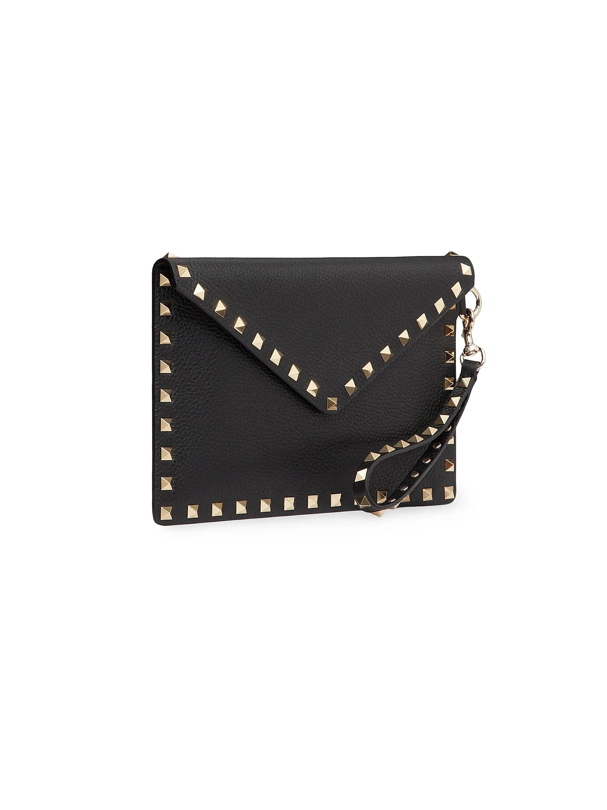 Valentino Garavani Rockstud Grainy Calfskin Pouch